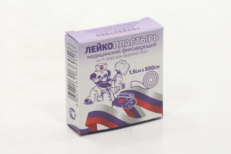 Лейкопластырь Лейко мед фиксир на ткан основе в инд короб 1.5х500 см