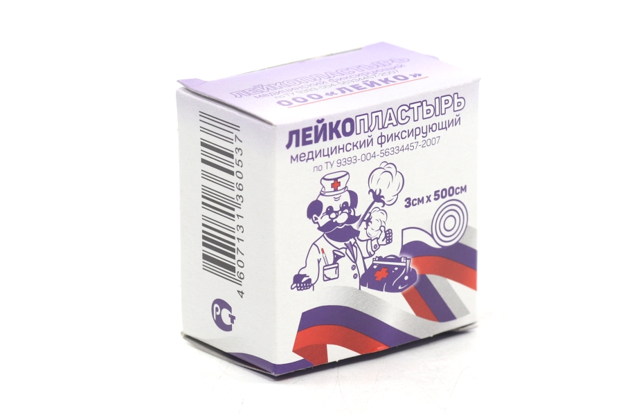 Лейкопластырь Лейко мед фиксир на ткан основе в инд короб 3х500 см