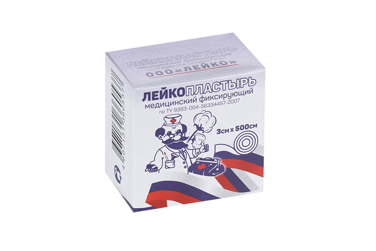 Лейкопластырь Лейко мед фиксир на шелк основе в инд короб 3х500 см