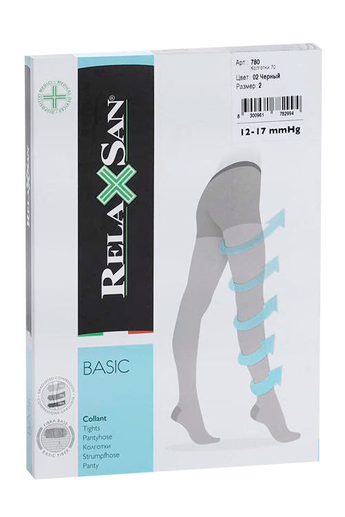Колготки RELAXSAN Basic профилактика 70 ден 780 черный р 2