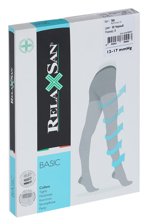 Колготки RELAXSAN Basic профилактика 70 ден 780 черный р 5