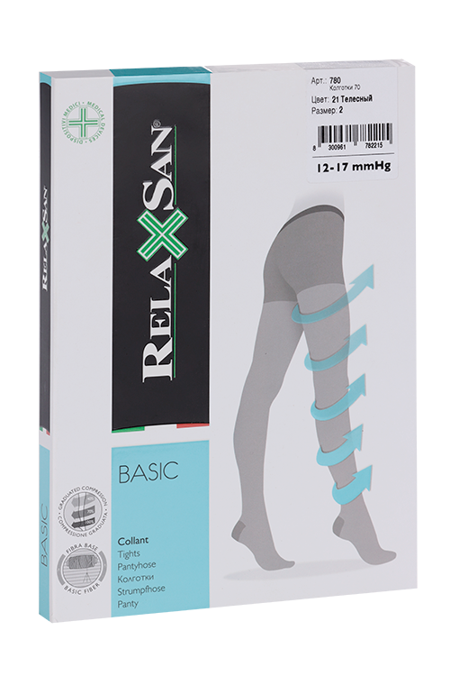Колготки RELAXSAN Basic профилактика 70 ден 780 телесный р 2