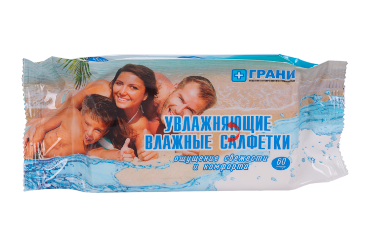Салфетки Грани влажные увлажняющие, 60 шт