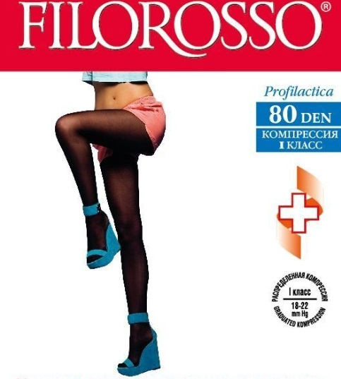 Колготки FILOROSSO Profilactica компресс лечеб-профилакт 80 den 1 класс черный р 2
