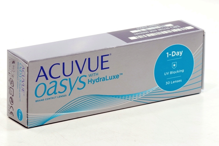 Линзы ACUVUE Oasys 1-Day контактные with hydraluxe R 9,0 (диоптрия -2,5), 30 шт