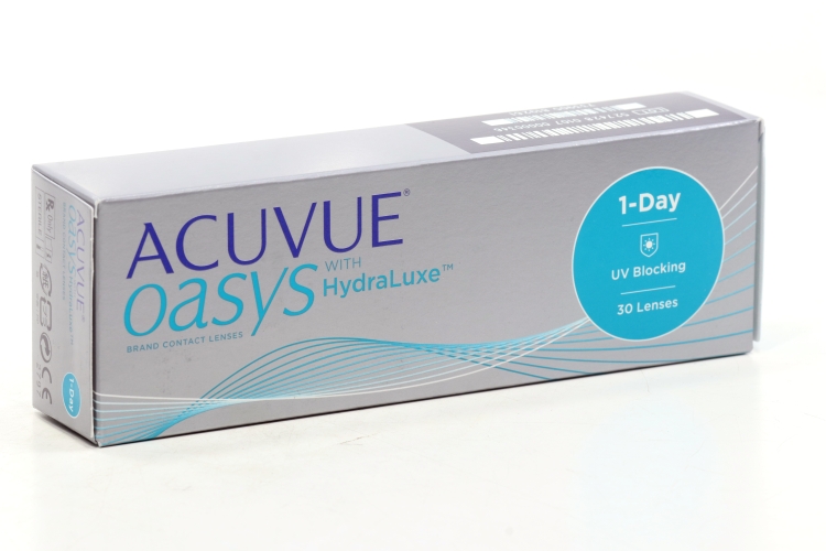 Линзы ACUVUE Oasys 1-Day контактные with hydraluxe R 9,0 (диоптрия -4,5), 30 шт