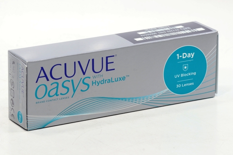 Линзы ACUVUE Oasys 1-Day контактные with hydraluxe R 9,0 (диоптрия -5,5), 30 шт