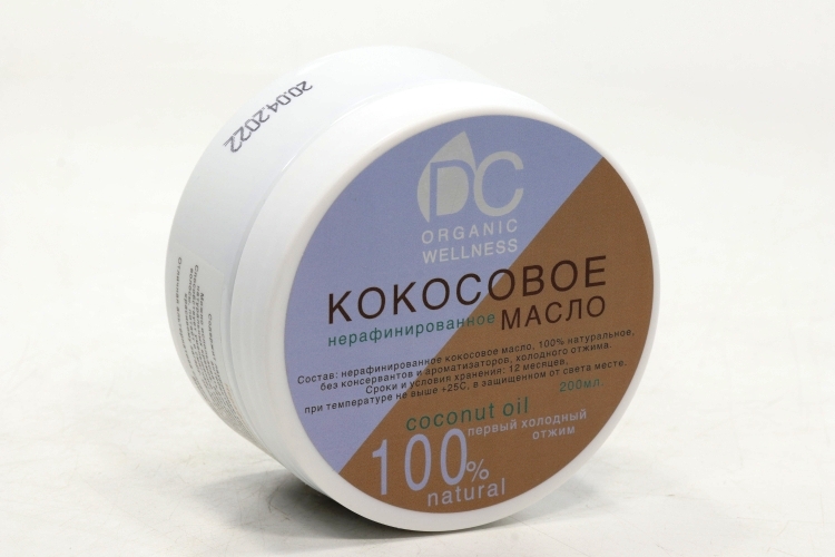 Масло кокосовое DolphinCoco DC Organic Wellness банка, 200 мл