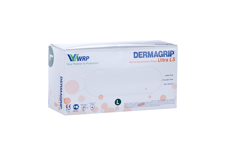 Перчатки Dermagrip Ultra LS смотр/нестерил/нитрил/неопуд L, 100 шт, пар