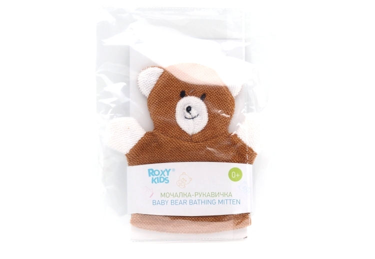 Мочалка-рукавичка Roxy-Kids Baby Bear д/купания малышей (с 0 мес)