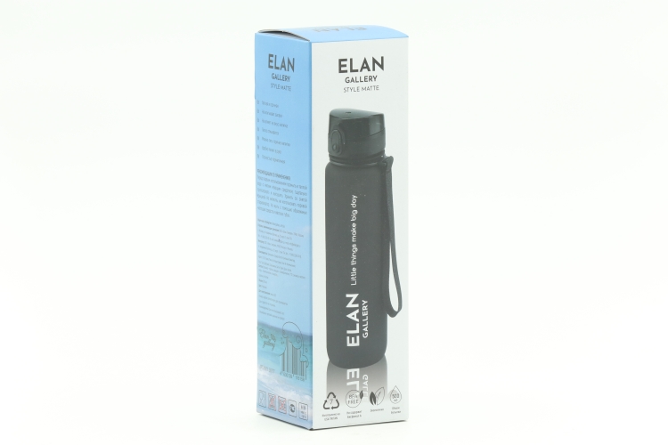 Бутылка д/воды Elan Gallery 6,5х6,5х23 см Style Matte черная 500 мл