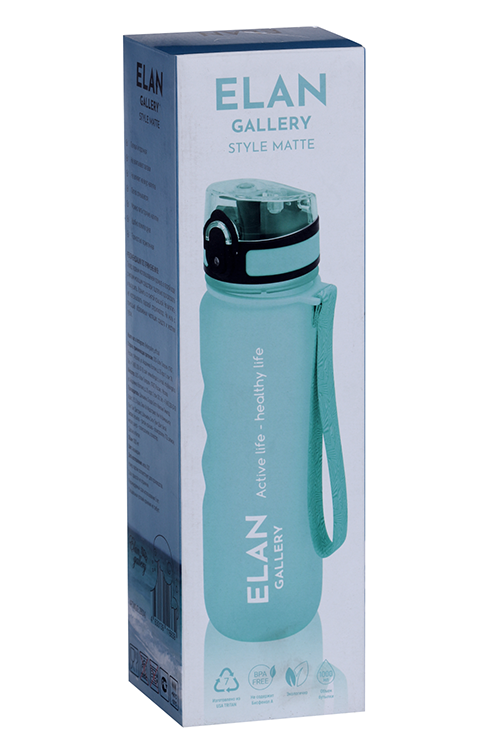 Бутылка д/воды Elan Gallery 8,5х8,5х27 см Style Water Balance бирюза 1 л