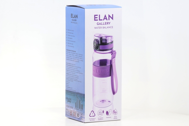 Бутылка д/воды Elan Gallery 7,6х7,6х22,5 см Water Balance аметист 650 мл