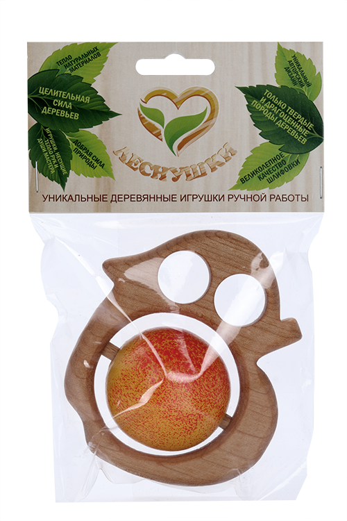 Погремушка Леснушки с горохом и бубенцом Спелое яблочко x1
