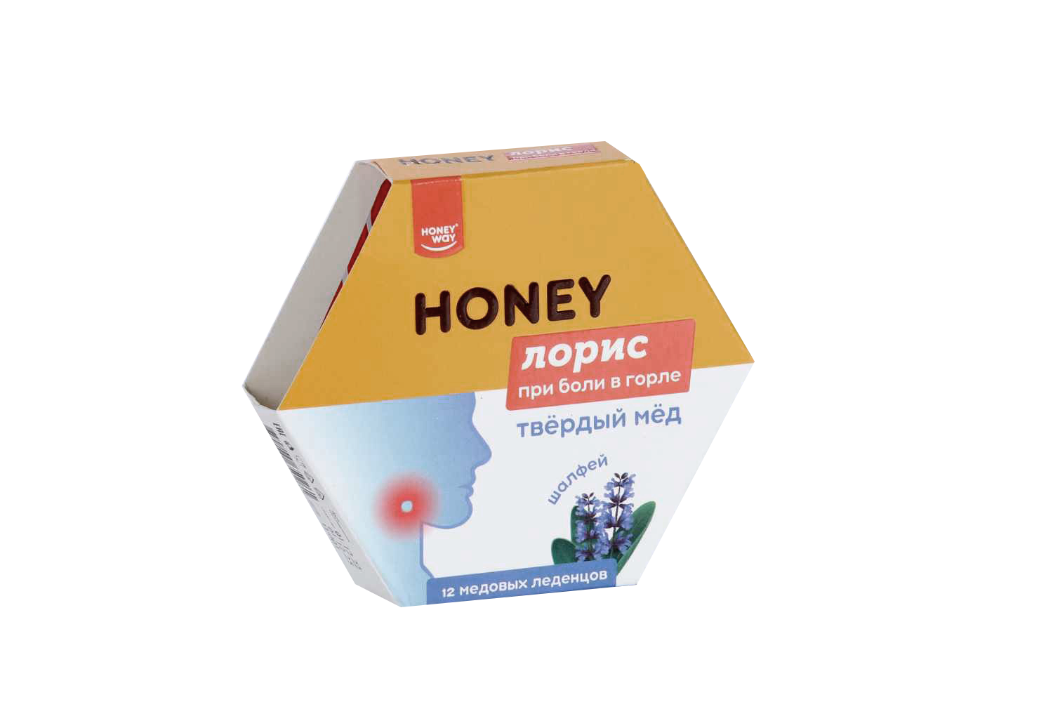 Леденцы HONEY ЛОРИС медовые с шалфеем, 12 шт