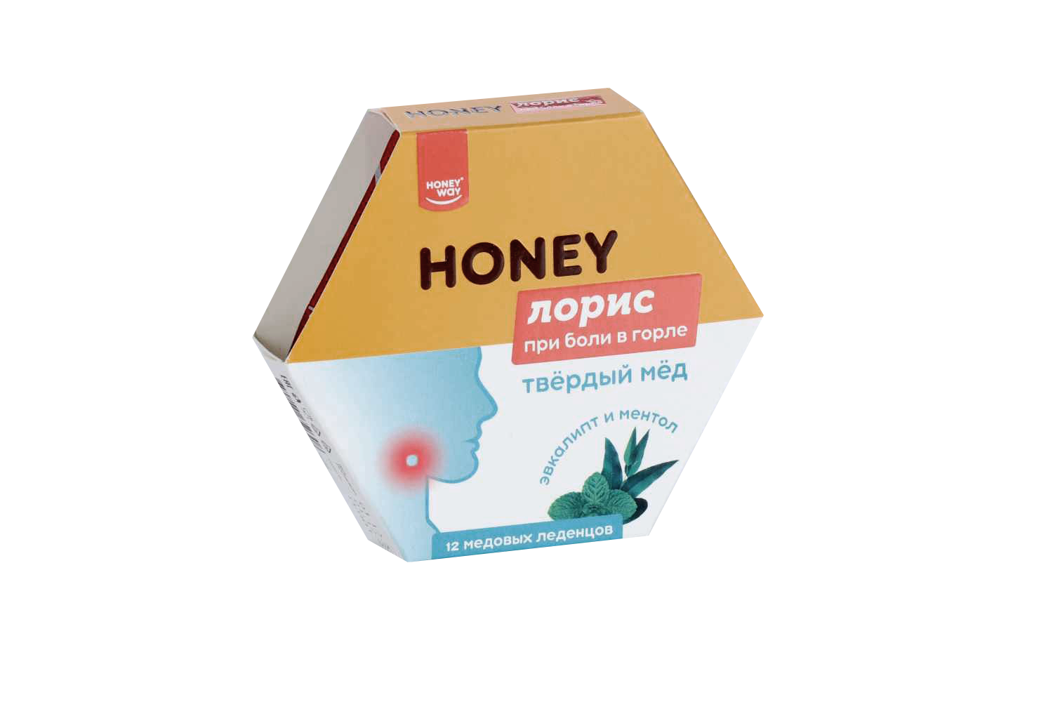 Леденцы HONEY ЛОРИС медовые с ментолом и эвкалиптом, 12 шт