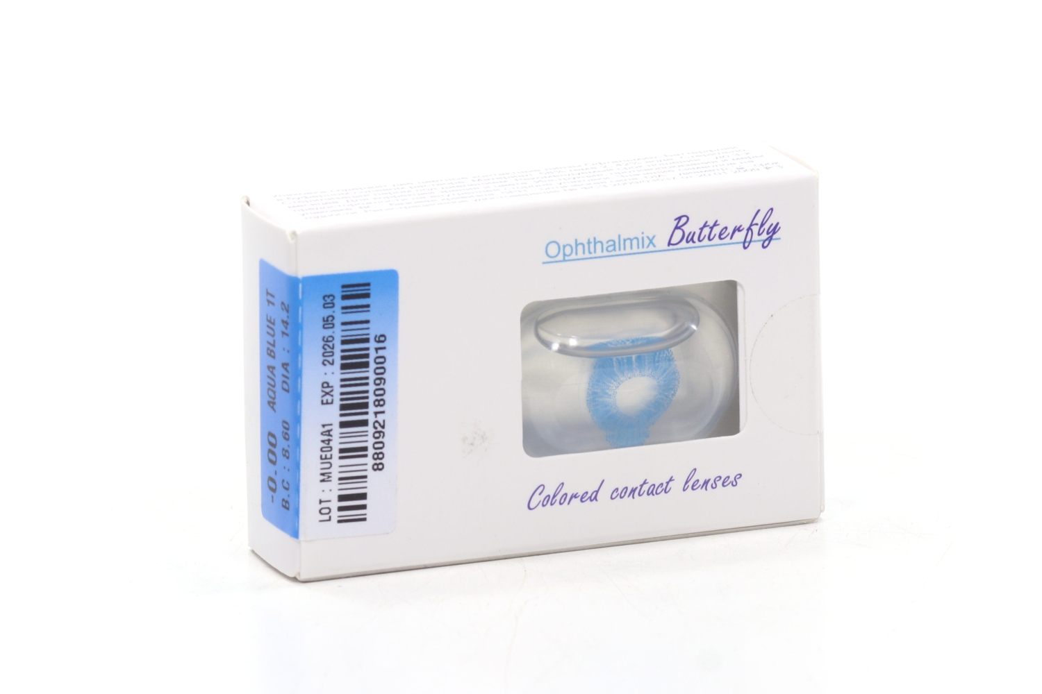 Контактные линзы цветные Офтальмикс Butterfly 1-Color васильковый D 0.00 DIA 14.2