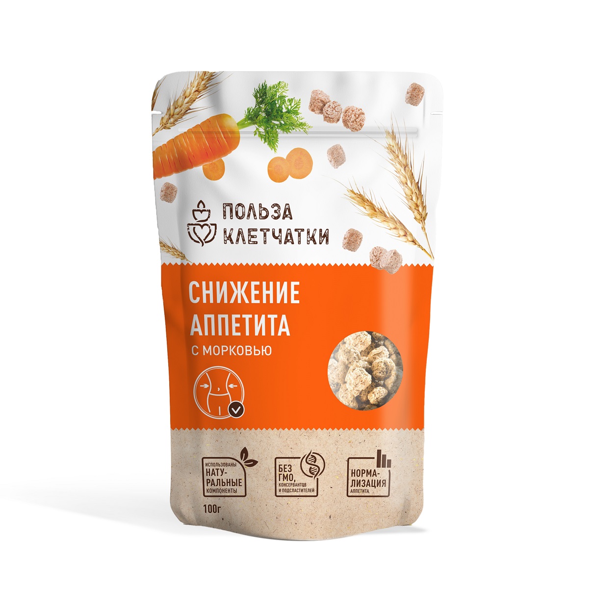 Отруби Польза клетчатки Снижение аппетита с морковью, 100 г