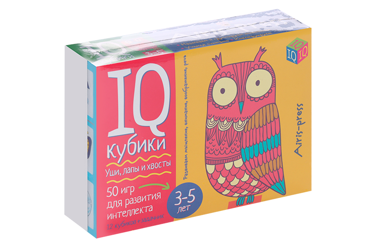 IQ-кубики Айрис-Пресс уши/лапы и хвосты 12 пласт кубиков+задачник