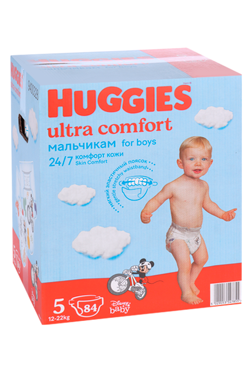 Подгузники HUGGIES Ultra Comfort для мальчиков BOY 5 12-22 кг, 84 шт