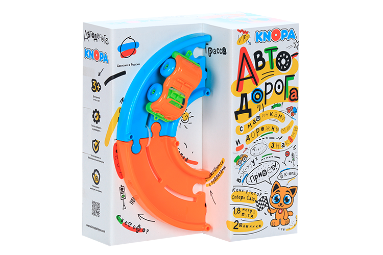 Набор Кнопа Автодорога с машинками игровой 1,8 м