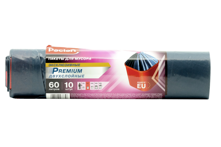 Мешки Paclan Premium д/мусора в рулоне синий 60 л, 10 шт
