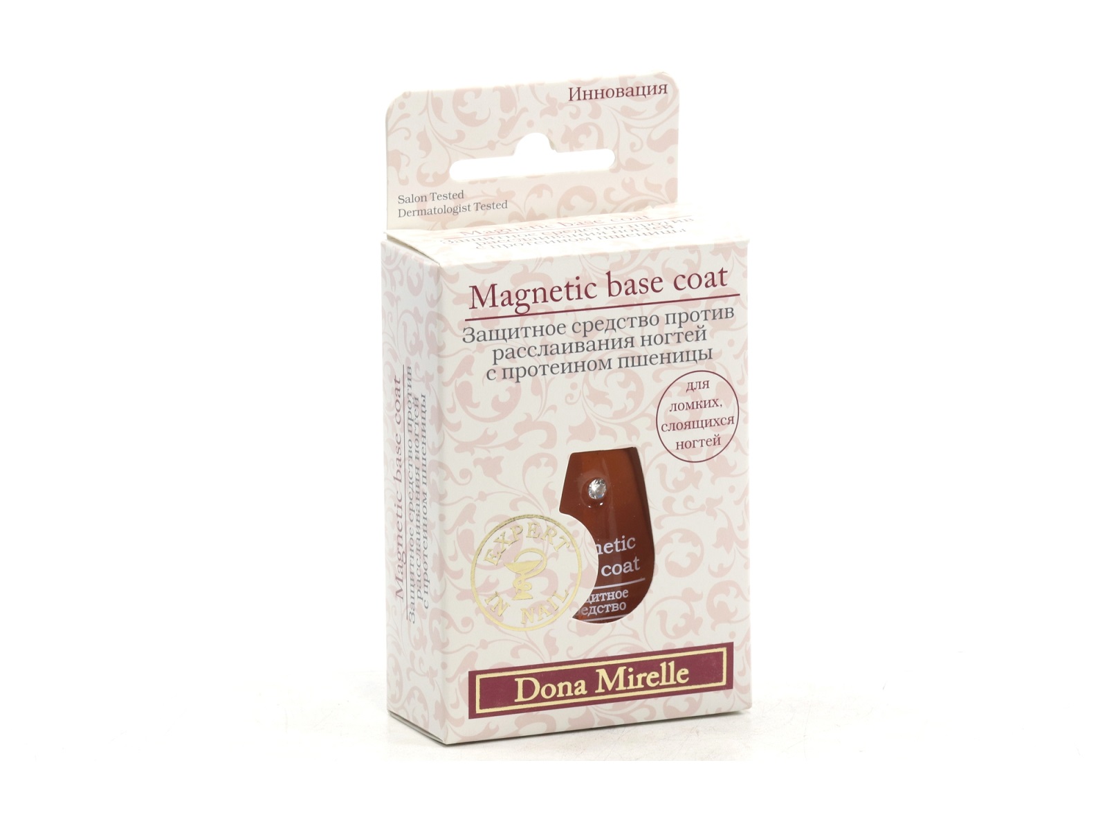 Лак д/ногтей Dona Mirelle Magnetic base coat против расслаивания с протеином пшеницы, 17 мл