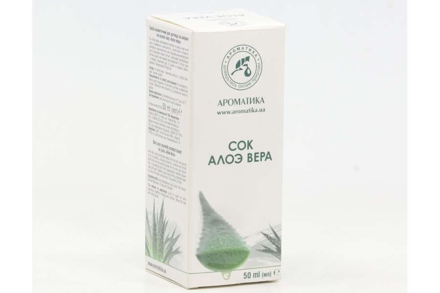 Средство косметическое Сок Алоэ Вера д/лица, 50 мл, Ароматика