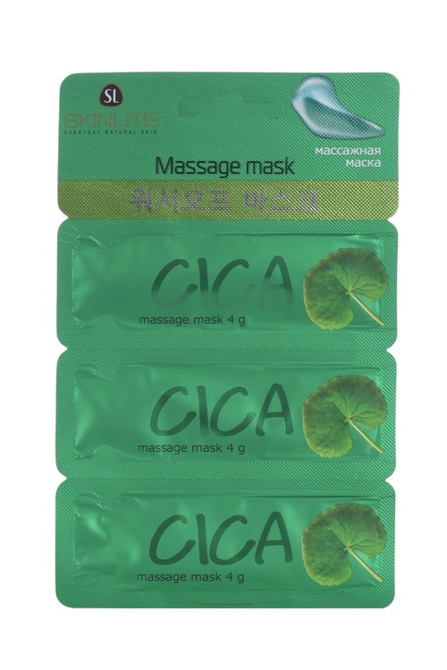 Маска д/лица SKINLITE SUPER TRIO массажная центелла, 4 г, 3 шт