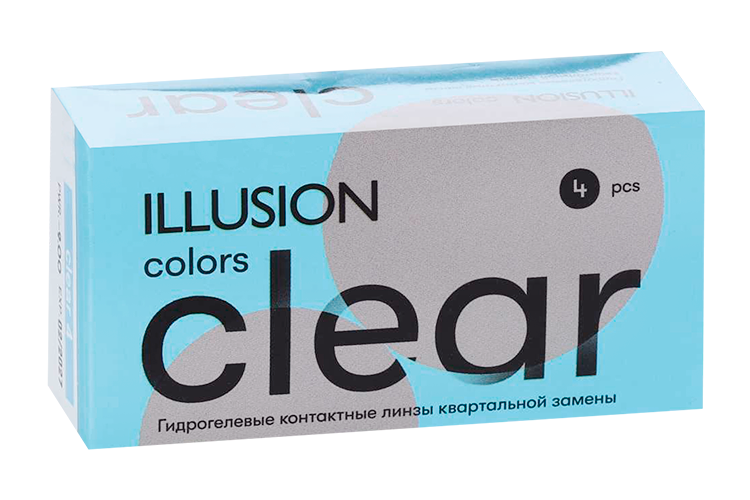 Линзы ILLUSION colors Clear контактные мягкие (диоптрия -5,25), 4 шт