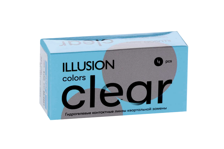 Линзы ILLUSION colors Clear контактные мягкие (диоптрия -2,25), 4 шт