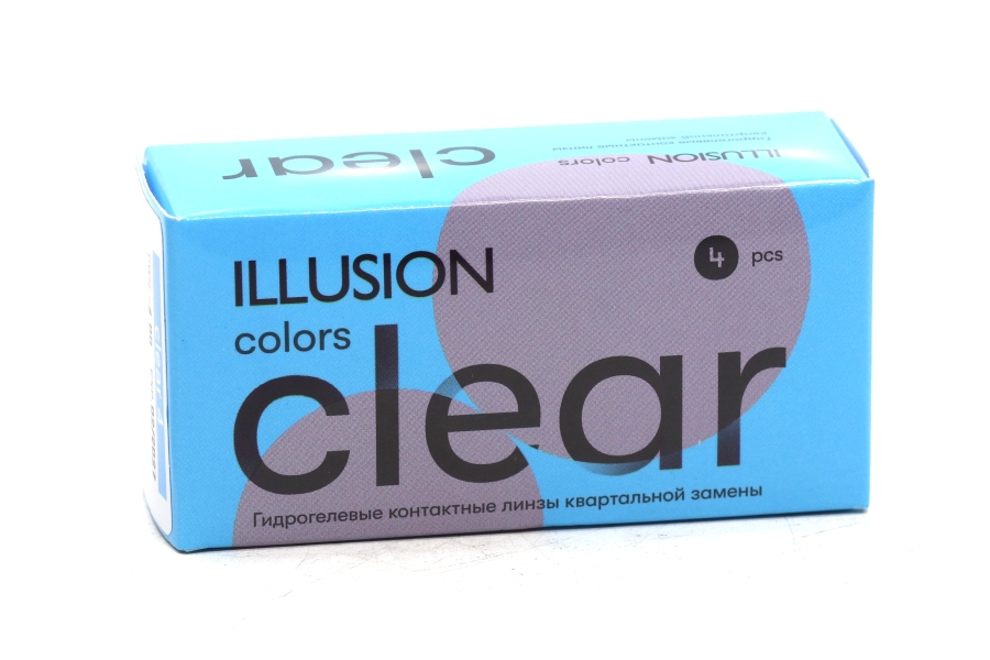 Линзы ILLUSION colors Clear контактные мягкие (диоптрия -2,5), 4 шт