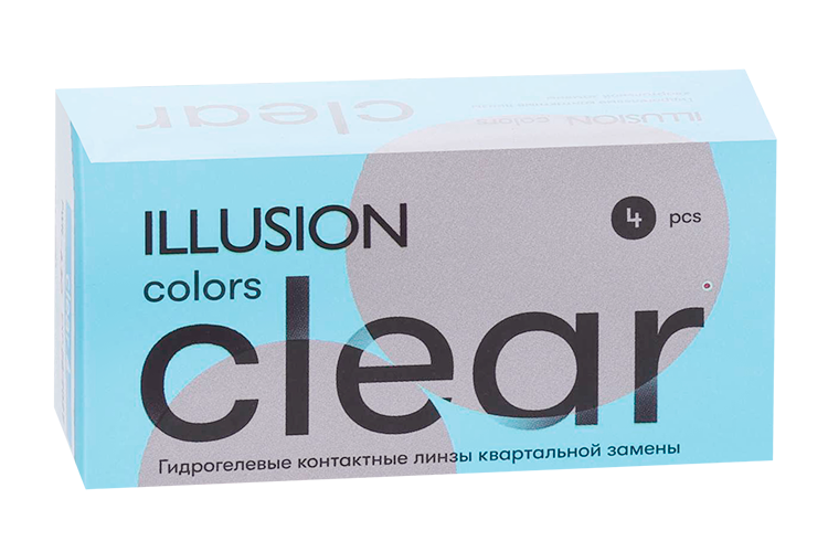 Линзы ILLUSION colors Clear контактные мягкие (диоптрия -7,0), 4 шт