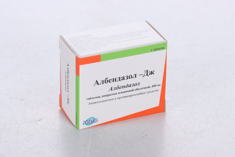 Албендазол-Дж 400 мг, таблетки покрытые пленочной оболочкой