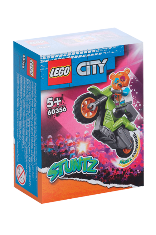 Конструктор LEGO CITY трюковый мотоцикл с медведем