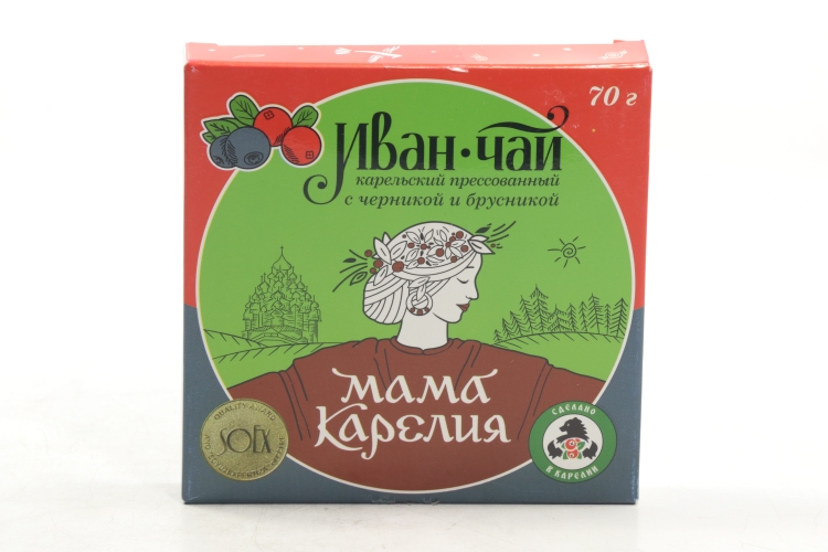 Напиток чайный Иван-чай Карельский прессованный брусникой и черникой, 70 г