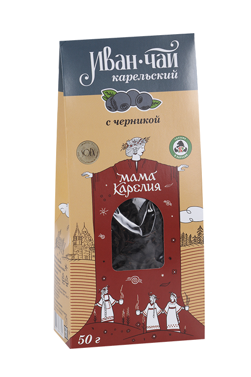 Напиток чайный Иван-чай Карельский с ягодами черники, 50 г, карт пакет