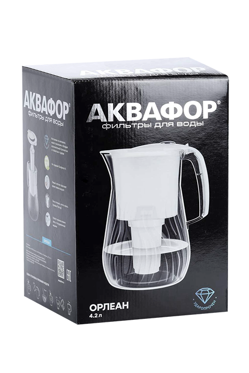 Кувшин Аквафор орлеан д/воды с фильтром А7 черный 4,2 л