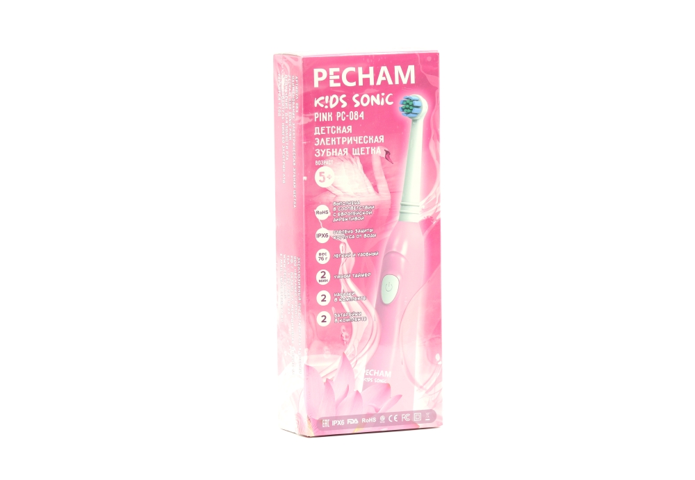 З/щетка PECHAM Kids Pink электрическая 2 насадки/2 батарейки АА с 5 лет