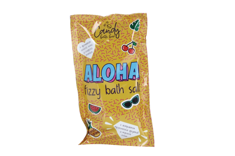 Соль д/ванн КАТРИН шипучая двухцветная Candy bath bar Aloha, 100 г