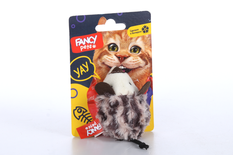 Игрушка д/животных FANCY PETS мышь мягкая 7 см бежевый/коричневый