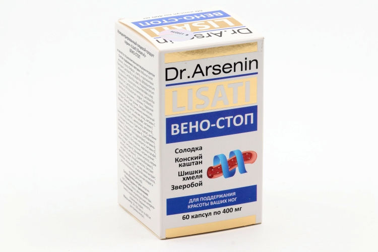 Вено-Стоп Lisati Dr Arsenin, 400 мг, 60 шт, капсулы