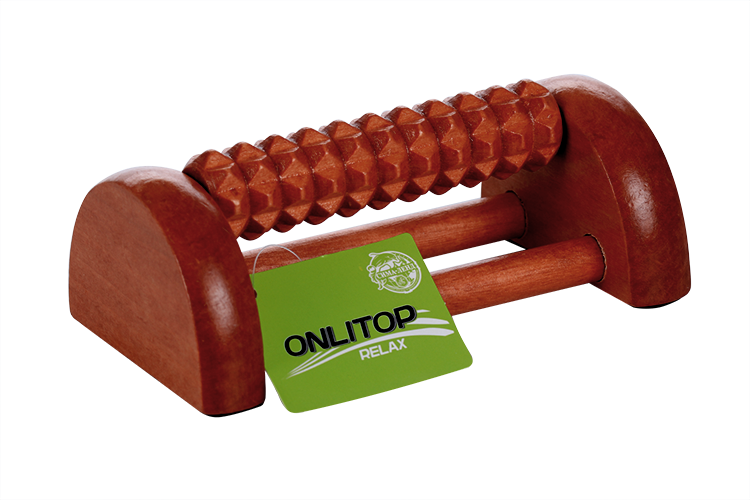 Массажер ONLITOP д/ног Барабан 1 ролик с шипами деревянный 15,4×8,6×5,5 см