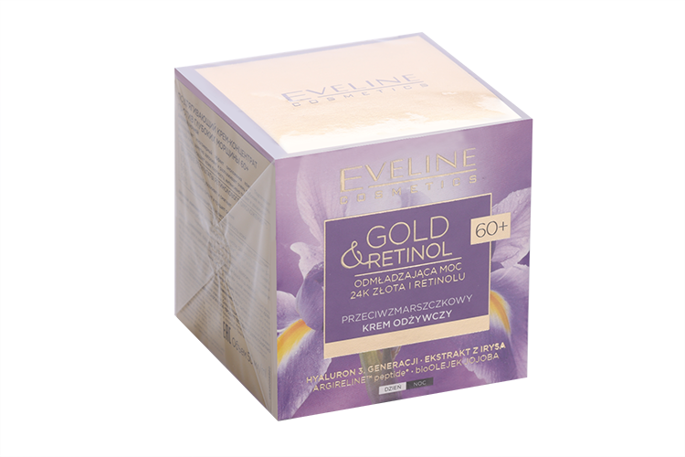 Крем-концентрат EVELINE Gold&Retinol день/ночь 60+ подтяг д/лица прот глуб морщ, 50 мл