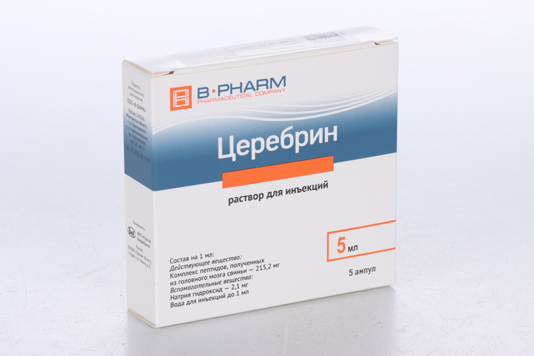 Церебрин, 5 мл, 5 шт, раствор для инъекций