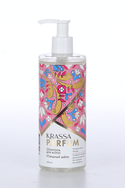 Шампунь Krassa Parfum Изящный шелк д/волос, 400 мл