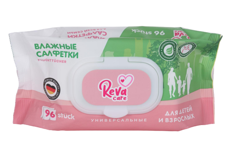Салфетки Reva Сare влажные универсальные д/детей/взрослых, 96 шт