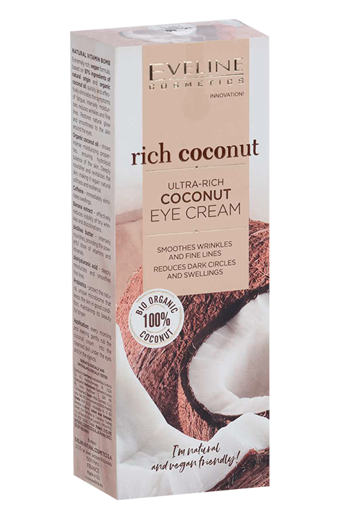 Крем EVELINE Cosmetics Rich Coconut питательный/кокосовый д/кожи вокруг глаз, 20 мл
