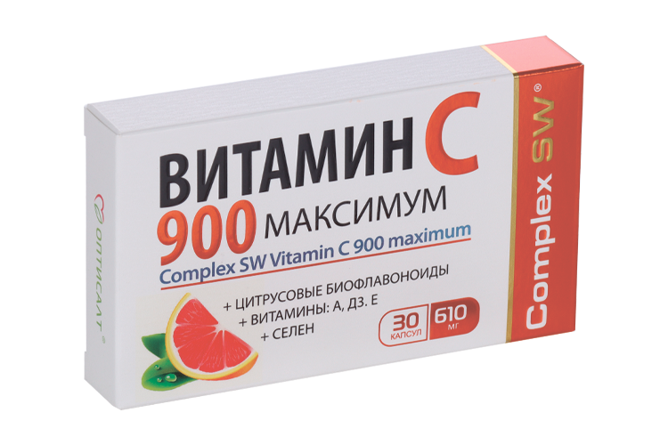 Витамин С 900 Максимум, 610 мг, 30 шт, капсулы