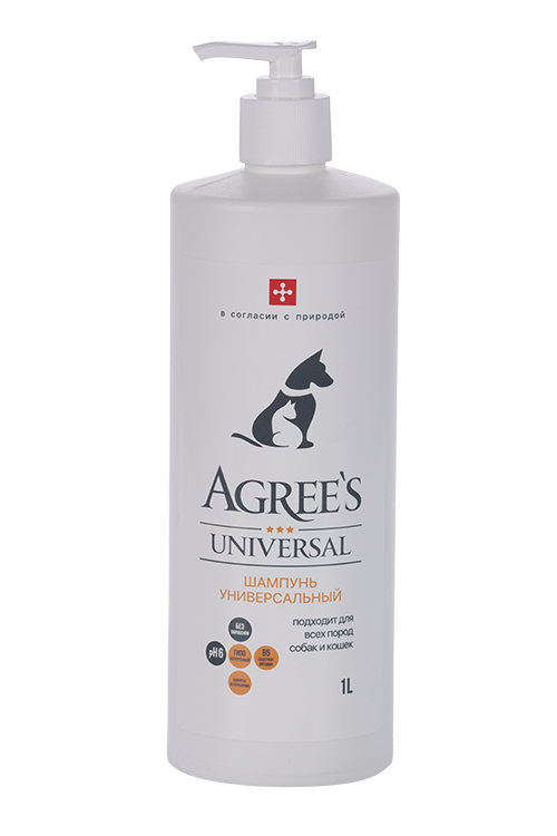 Шампунь Agrees for pets Universal д/собак и кошек универсальный c экстрактом ромашки 1 л